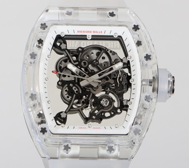 CH Custom Crystal Richard Mille RM055 White Dial