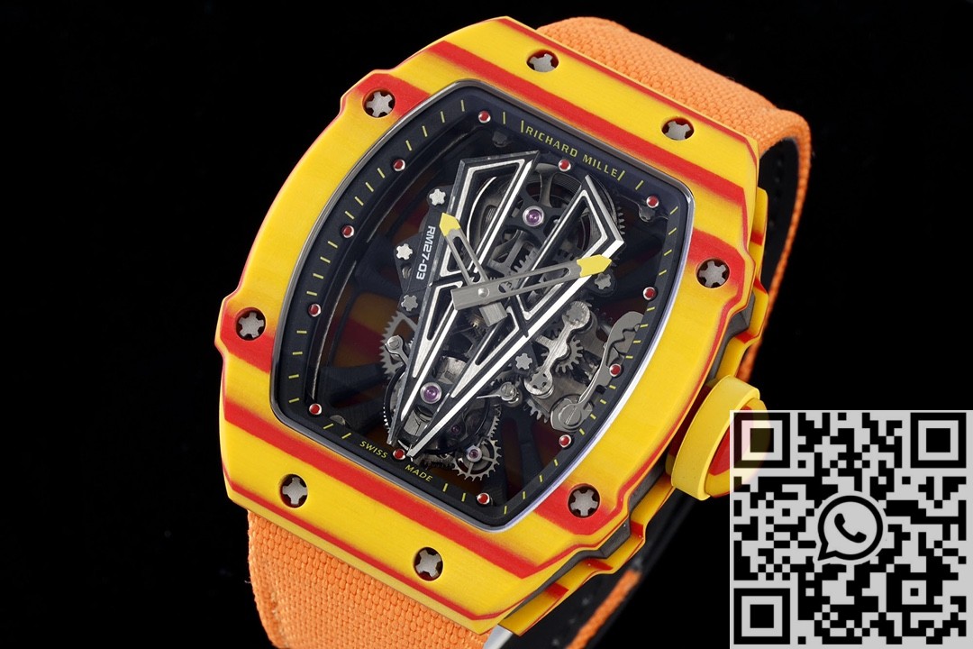 RM Factory Replica Richard Mille RM27-03 Tourbillon Orange Nylon Strap