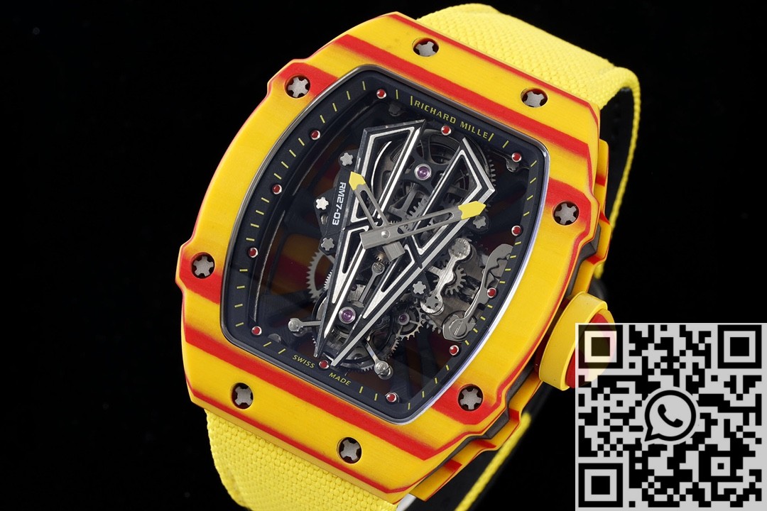 RM Factory Replica Richard Mille RM27-03 Tourbillon Yellow Nylon Strap