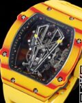 RM Factory Fake Richard Mille RM27-03 Tourbillon Yellow Rubber Strap Watch