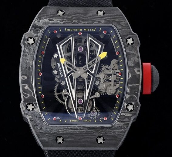 RM Factory Fake Richard Mille RM27-03 Tourbillon Black Nylon Strap