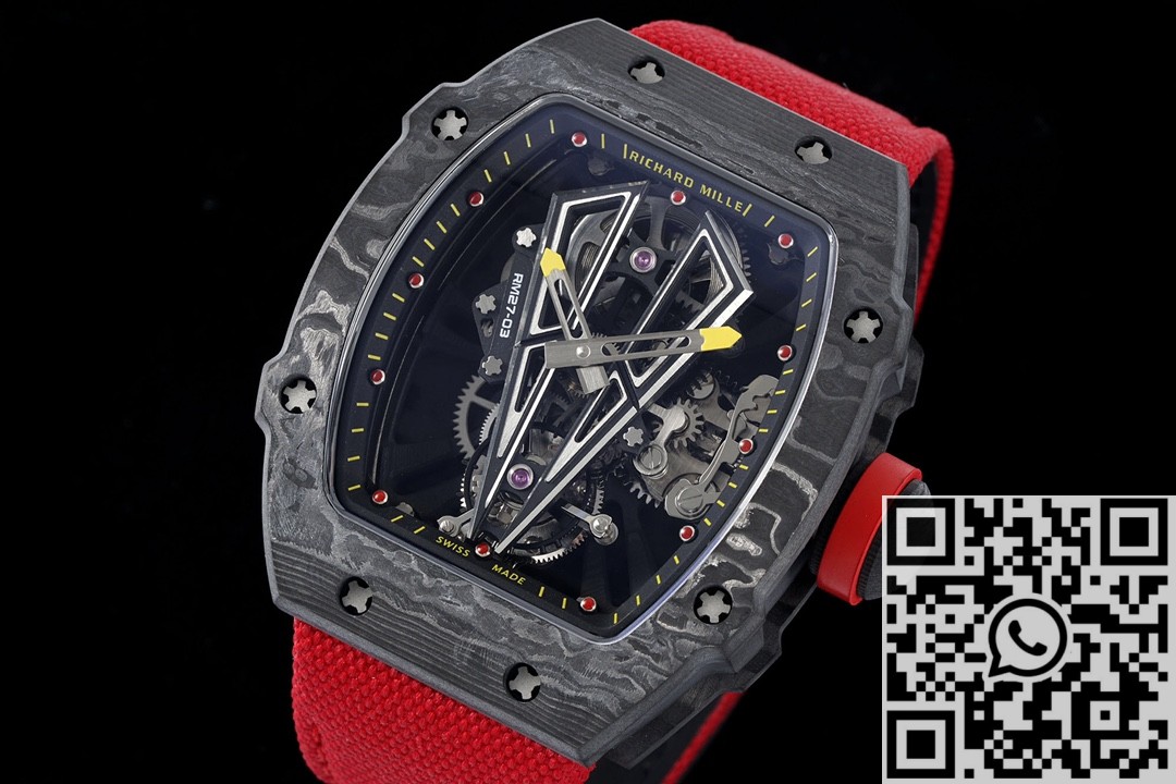 RM Factory Fake Richard Mille RM27-03 Tourbillon Red Nylon Strap Watch