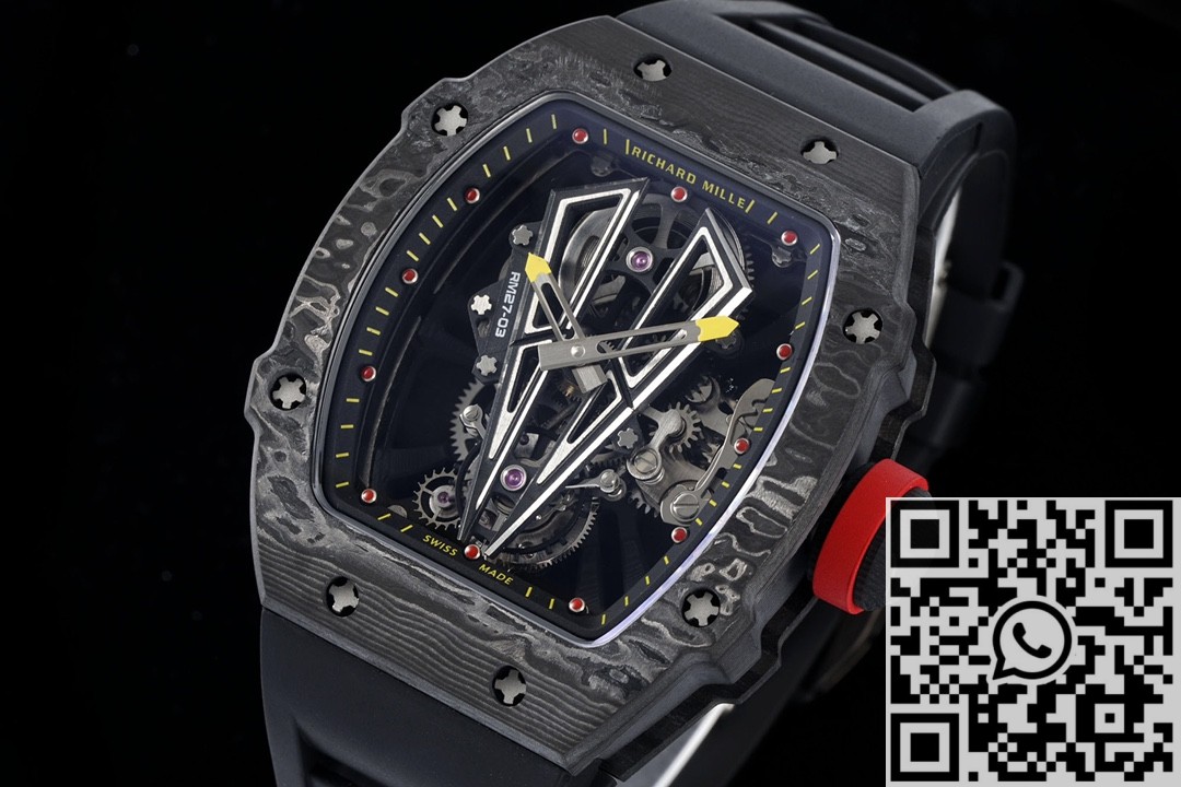 RM Factory Fake Richard Mille RM27-03 Tourbillon Black Carbon Fiber