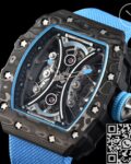 YS Factory Fake Richard Mille RM53-01 Tourbillon Blue Nylon Strap Watches