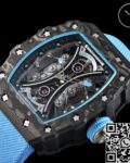 YS Factory Fake Richard Mille RM53-01 Tourbillon Blue Nylon Strap Watches