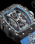 YS Factory Fake Richard Mille RM53-01 Tourbillon Blue Nylon Strap Watches