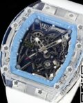 RM Factory Replica Richard Mille RM35-01 Blue Dial White Rubber Strap