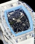 RM Factory Replica Richard Mille RM35-01 Blue Dial Transparent Strap