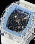 RM Factory Replica Richard Mille RM35-01 Blue Dial Transparent Strap