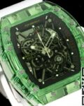 RM Factory Replica Richard Mille RM35-01 Green Crystal White Strap