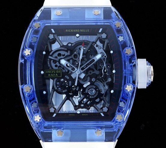 RM Factory Fake Richard Mille RM35-01 Blue Crystal Watches