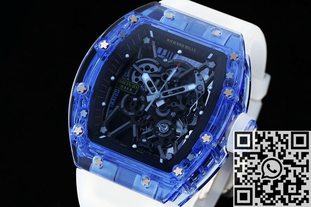 RM Factory Fake Richard Mille RM35-01 Blue Crystal Watches