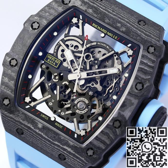 BBR Factory Fake Richard Mille RM35-02 Blue Strap Watches