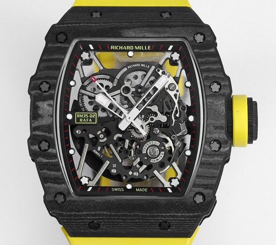 BBR Factory Replica Richard Mille RM35-02 Yellow Strap Watch