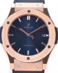 WWF Factory Replica Hublot Classic Fusion 511.OX.7180.LR 18K Gold Blue Dial