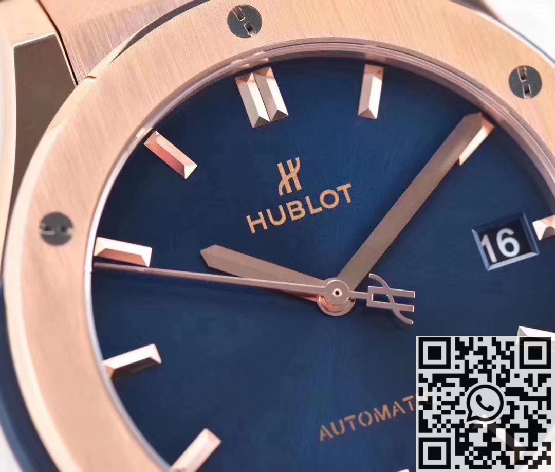 WWF Factory Replica Hublot Classic Fusion 511.OX.7180.LR 18K Gold Blue Dial