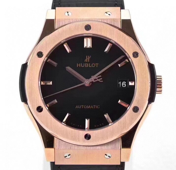 WWF Factory Fake Hublot Classic Fusion 511.OX.7180.LR 18K Gold Black Dial