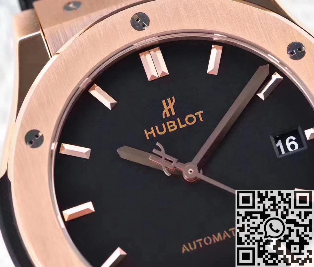 WWF Factory Fake Hublot Classic Fusion 511.OX.7180.LR 18K Gold Black Dial