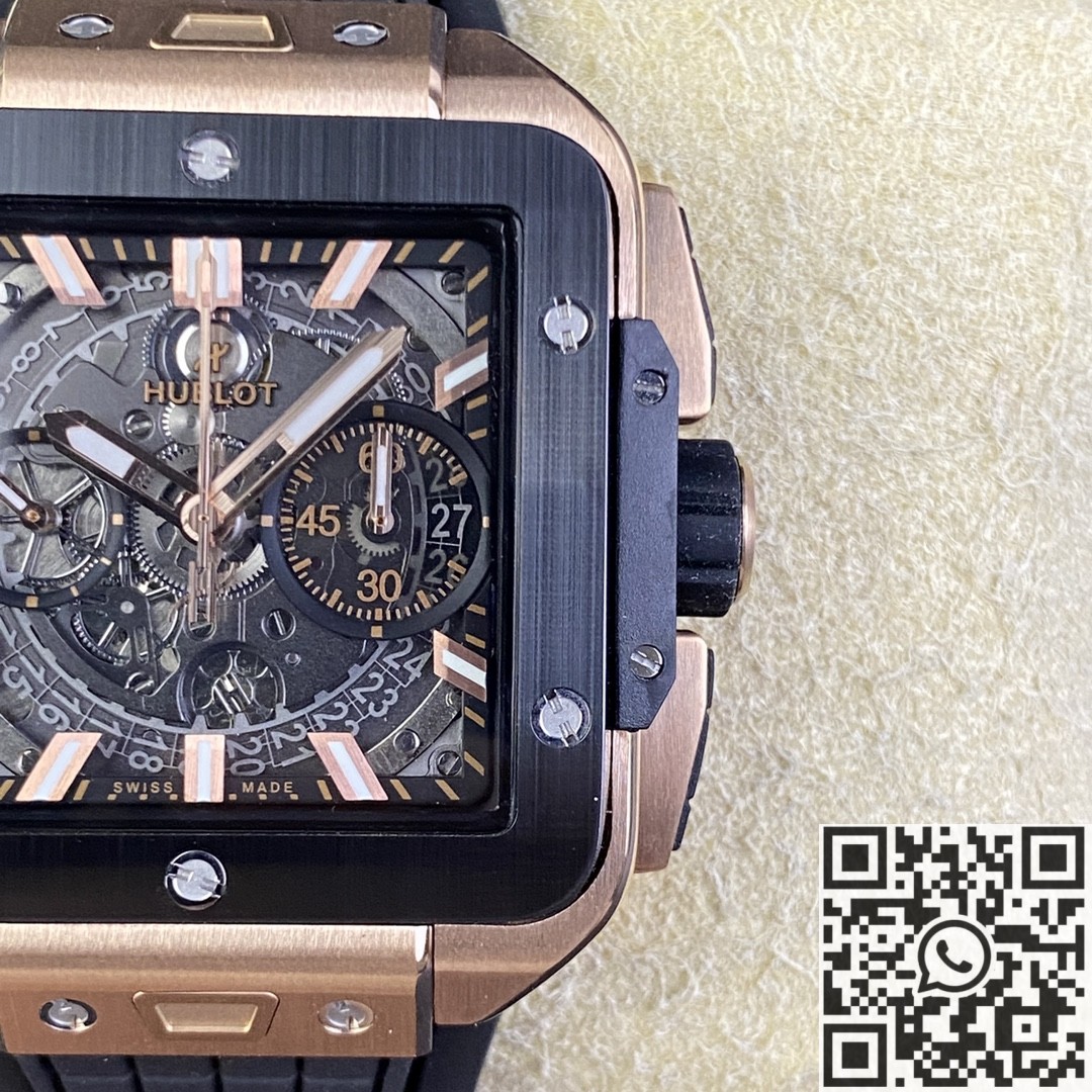 Fake Hublot Watch - Square Bang Unico RX Gold Case