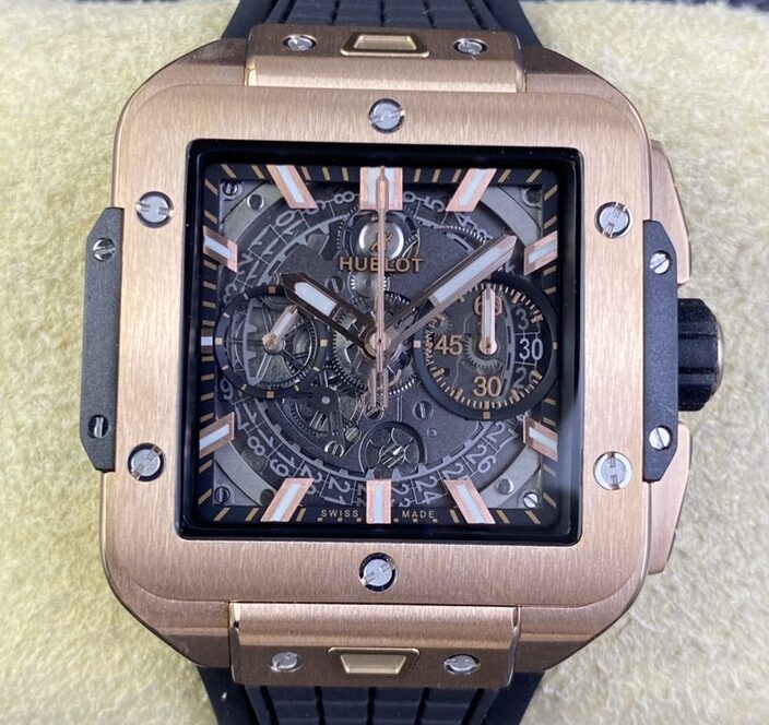 BBF Factory Replica Hublot Square Bang Unico 821.OX.0180.RX King Gold Case