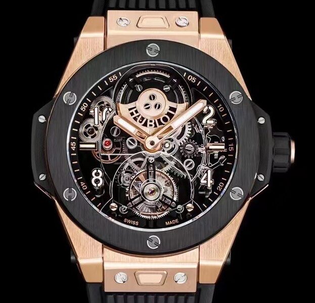 HB Factory Replica Hublot Big Bang 419 Rose Gold Black Ceramic