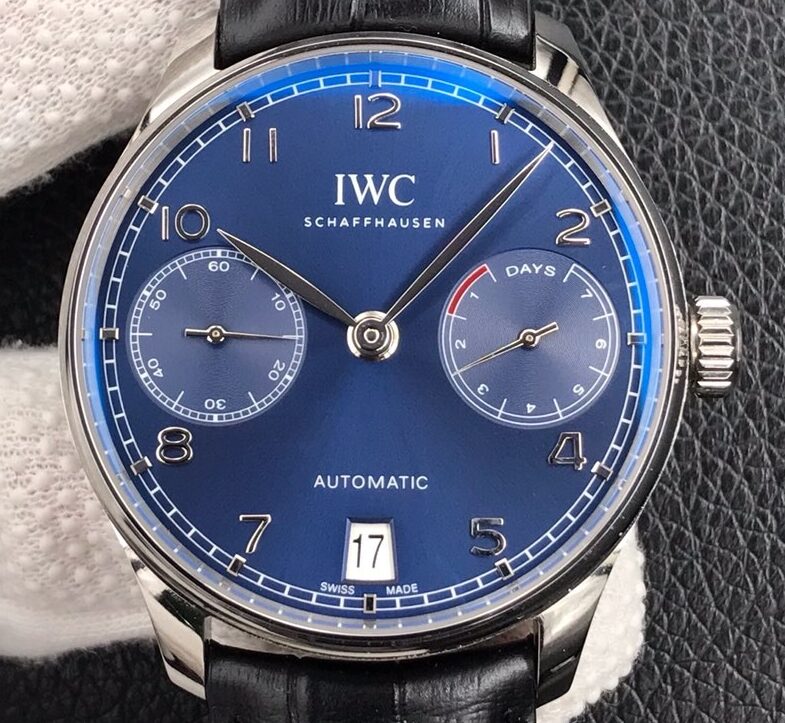 ZF Factory Fake IWC Portugieser IW500710 Blue Panda Plate Watches