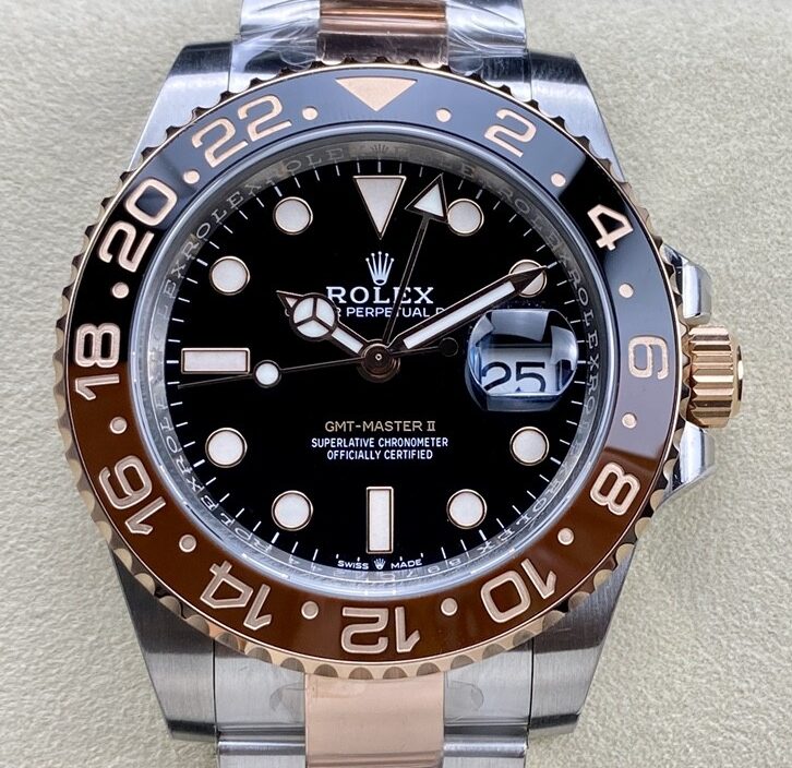 C+ Factory Replica Rolex GMT Master II M126711CHNR-0002 3285 Rose Gold Watch