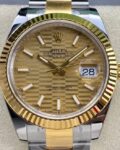 Clean Factory New Rolex Datejust M126333-0021 gold dial Watch