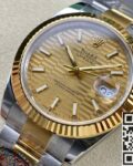 Clean Factory New Rolex Datejust M126333-0021 gold dial Watch