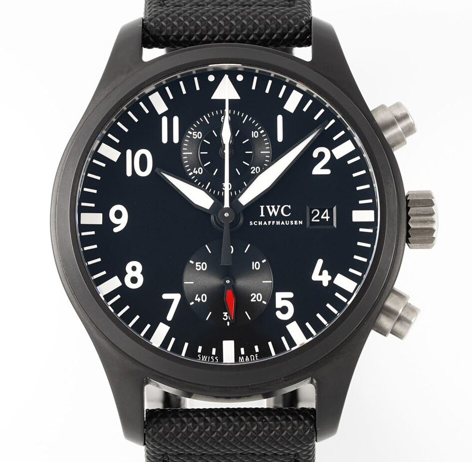 APS Factory Replica IWC Pilot IW389001 Black Dial Watches