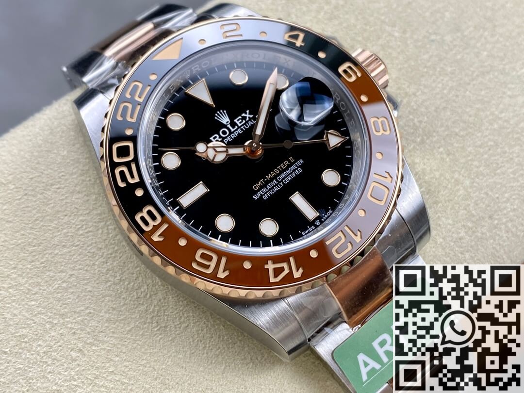 ARF Factory Rolex GMT Master II M126711CHNR-0002 Rose Gold Replica Watches