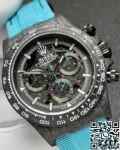 Custom Rolex Replica Daytona DIW Carbon Fiber Case Light Blue