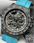 Custom Rolex Replica Daytona DIW Carbon Fiber Case Light Blue