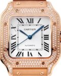 Replica Cartier Santos Watch BV Factory Rose Gold Full Diamond