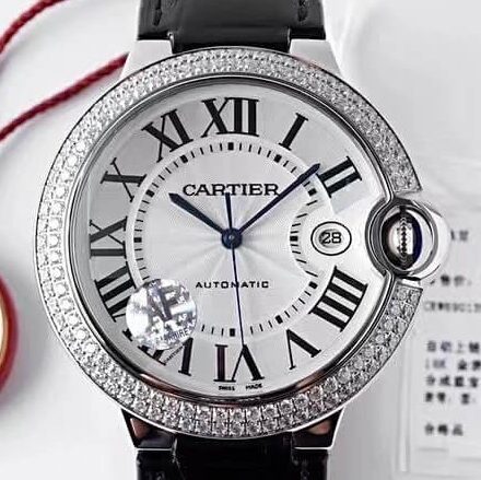 Cartier Ballon Bleu Diamond AF Factory Silver Dial Size 42mm