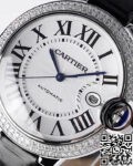 Cartier Ballon Bleu Diamond AF Factory Silver Dial Size 42mm