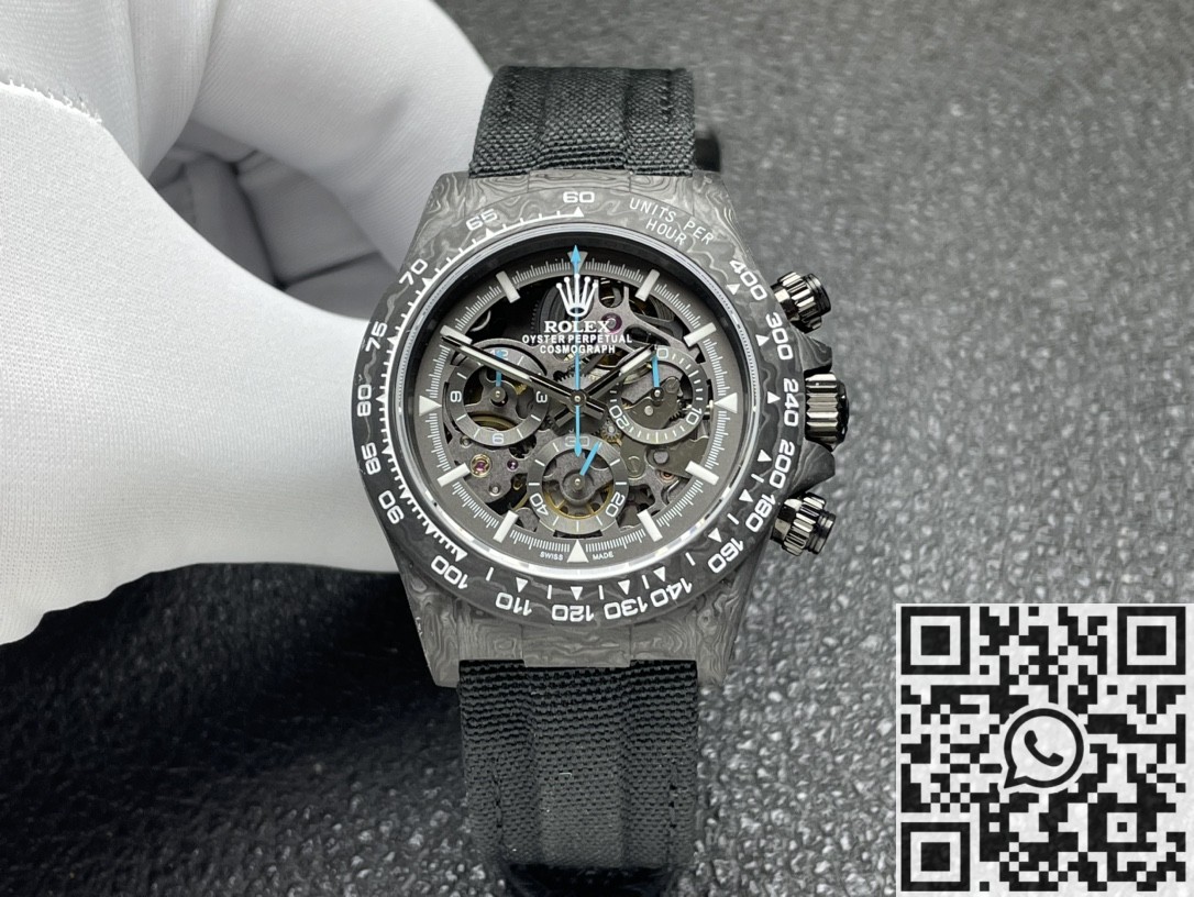 DIW Rolex Replica Custom Daytona Carbon Fiber Case Black