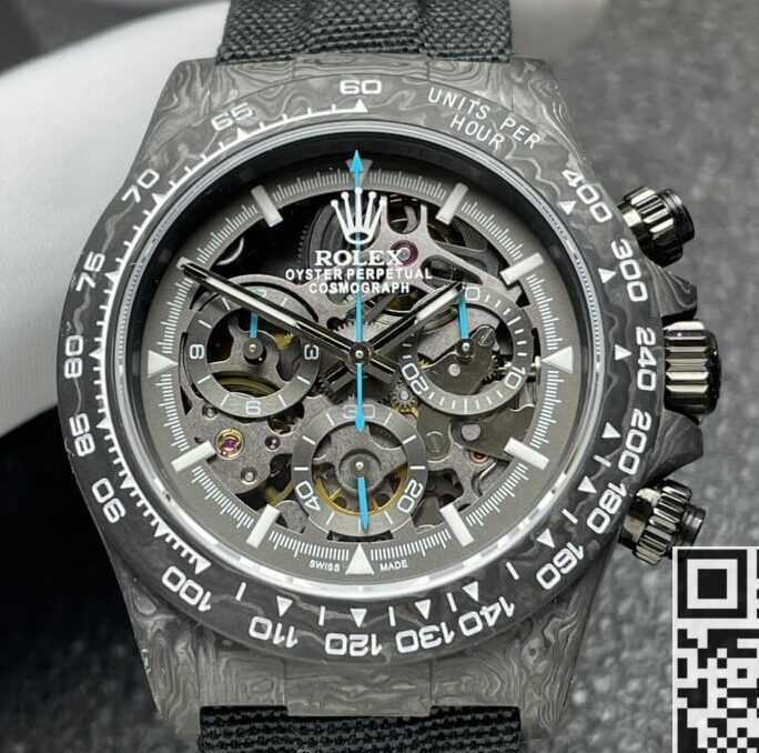 DIW Rolex Replica Custom Daytona Carbon Fiber Case Black