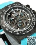 DIW Custom Hollow Daytona Rolex Black Dial Blue Strap