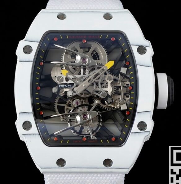 Replica Richard Mille RM27-03 Tourbillon White Nylon Strap