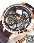 BBR Factory Replicas Roger Dubuis Excalibur RDDBEX0393 Rose Gold Case: The Ultimate King Series Tourbillon