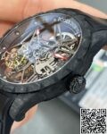 BBR Factory Fake Watch Roger Dubuis Excalibur DBEX0577: A Carbon Fiber Masterpiece with Black Strap