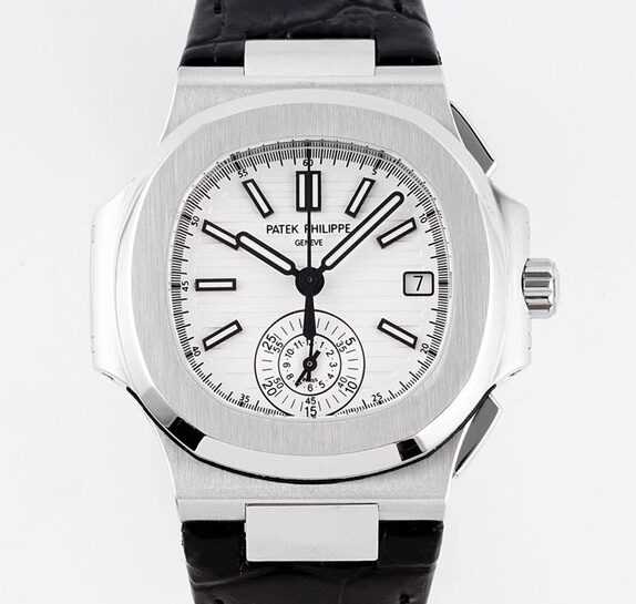 3K Factory Fake Patek Philippe Watches Nautilus 5980/1A-019 White Dial: V2 Version with True Small Seconds