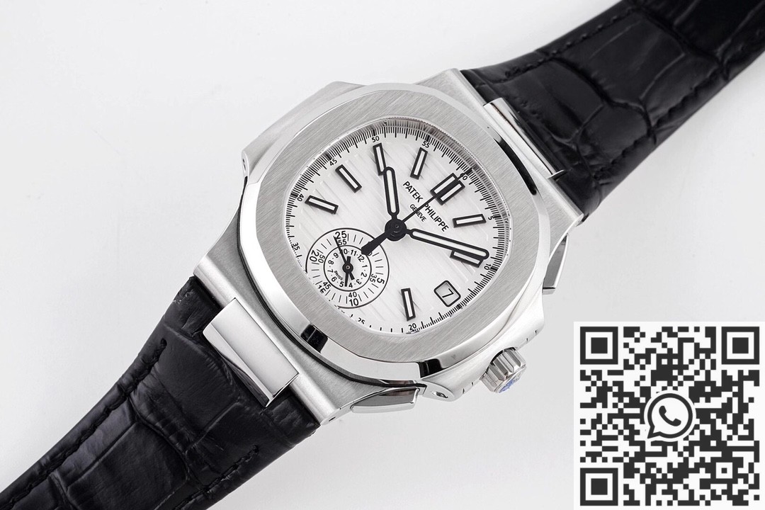 3K Factory Fake Patek Philippe Watches Nautilus 5980/1A-019 White Dial: V2 Version with True Small Seconds