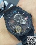 BBR Factory Fake Watch Roger Dubuis Excalibur DBEX0577: A Carbon Fiber Masterpiece with Black Strap