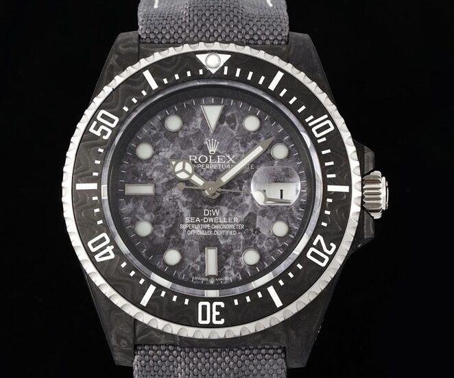 DIW Custom Relica Rolex Sea-Dweller Black Carbon Fiber Case – A Masterpiece of Innovation and Craftsmanship