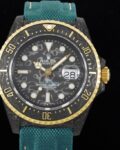 DIW Custom Rolex Fake Sea-Dweller Carbon Fiber Case Gold Bezel – A Fusion of Luxury and Innovation