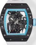 RM Factory Replicas Richard Mille RM055: The Stunning Blue Bezel Carbon Fiber Case