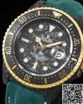 DIW Custom Rolex Fake Sea-Dweller Carbon Fiber Case Gold Bezel – A Fusion of Luxury and Innovation