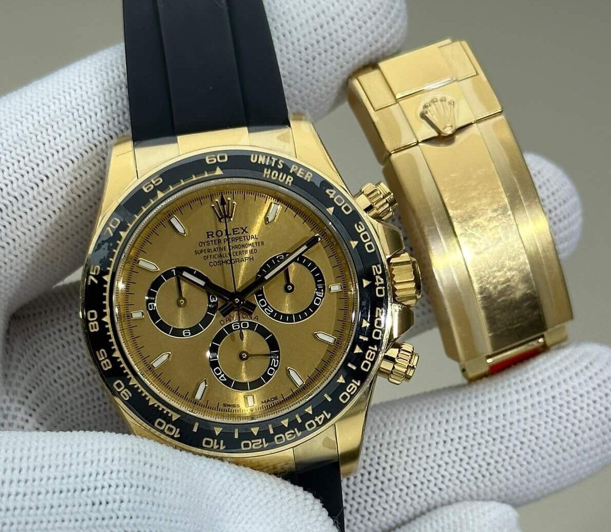 Clean Factory's New Rubber Strap Gold Rolex Daytona Replica Watch M126518-0010